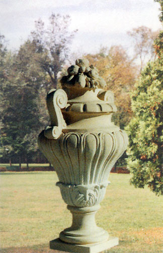 Carved urn